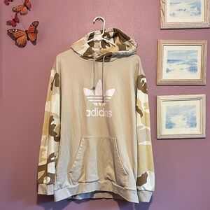 Adidas Men's Beige Camo Hoodie